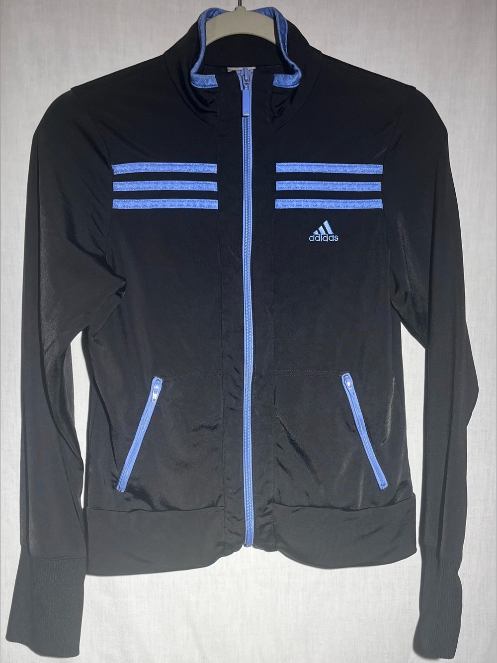 Vintage Adidas Periwinkle 3-Stripe Full Zip Track Jacket (2007)